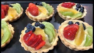 Mini fruit tart recipe  Custard Tart  Chanas Creations [upl. by Phelgon]