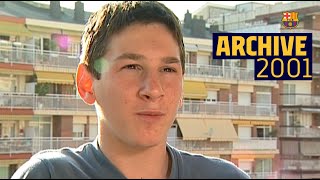 Young MESSI FIRST WORDS at Barça 2001 UNSEEN FOOTAGE [upl. by Akemehs]