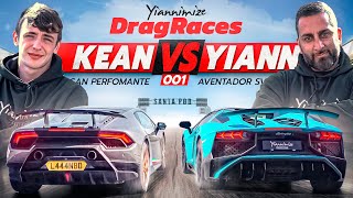 Kean Huracán Performante vs Yianni Aventador SV  DRAG RACE 001 [upl. by Alamac116]