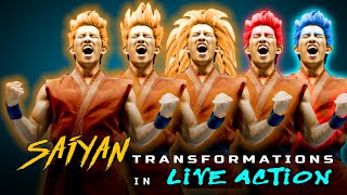 EVERY SAIYAN TRANSFORMATION IN REAL LIFE  Challenge Goku Ep 1 Live Action DBZ [upl. by Akinna]