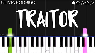 Olivia Rodrigo  traitor  EASY Piano Tutorial [upl. by Enyrehtac]