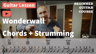 Wonderwall Guitar Chords and Strumming Patterns  Lesson 55 [upl. by Tessa78]