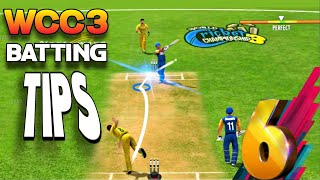 🔥 WCC3 Batting Tips With New Control Tutorial  How To Hit Six On Evry ball [upl. by Washko]