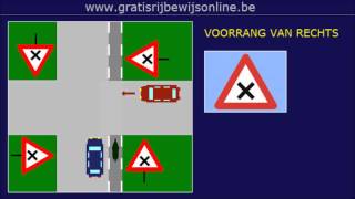 GRATIS RIJBEWIJS ONLINE 20 Rijbewijs B  VOORRANG VAN RECHTS [upl. by Milinda616]