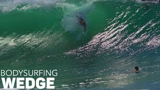 Bodysurfing EPIC WEDGE  August 17  RAW FOOTAGE [upl. by Eyahs]