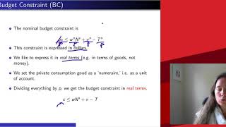 ConsumptionLeisure Model Budget Constraint 1 [upl. by Nonnek]