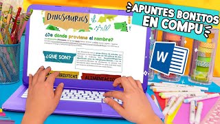 Haz APUNTES BONITOS en tu COMPU 🤩 ¡FÁCIL ✄ Craftingeek [upl. by Nadya]