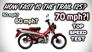 How Fast is the new Honda Trail 125 Can it go on the highway  CT125 Hunter Cub Top Speed Test [upl. by Uaerraj693]