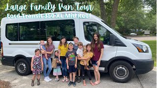 Large Family Van Tour  Ford Transit 350 XL Tour 15 Passenger [upl. by Raffaj983]