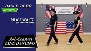 RITAS WALTZ  Line Dance Demo amp Walk Through [upl. by Nosirrag406]