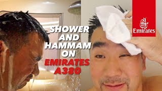 Emirates A380 First Class Shower and Spa at 39000ft [upl. by Darken]