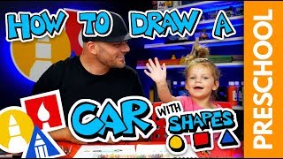 PRESCHOOL Drawing A Shape Car With Olivia Rectangle amp Circles [upl. by Nehpets383]