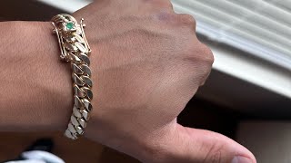 10MM 14k Cuban Bracelet Unboxing from Garcia’s Jewelry Miami [upl. by Eceinart]