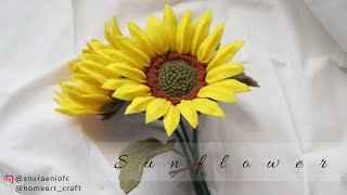 DIY Realistic Felt Sunflower  How to Make Felt Flowers  S Nuraeni [upl. by Leckie]