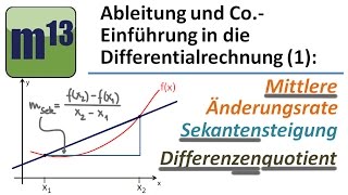 mittlere Änderungsrate  Differenzenquotient  Sekantensteigung [upl. by Brade]