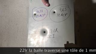 63525ACP VS 76532ACP VS 22 lr Penetration Test [upl. by Altheta958]