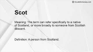 Scot Meaning [upl. by Bagley]