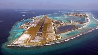 Landing in Male Airport Maldives  Aerial View of Maldives [upl. by Raddi348]