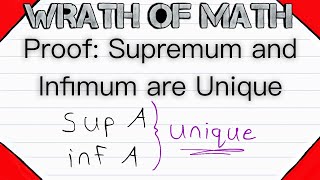 Proof Supremum and Infimum are Unique  Real Analysis [upl. by Yhtomit]