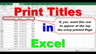 How to Print Titles in Excel [upl. by Fulvia]