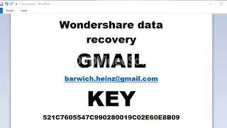 wondershare data recovery gmail and key [upl. by Conley431]