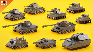 Lego WW2 German Tank Mini Vehicles Tutorial [upl. by Nirraj926]