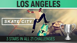 Skate City  Los Angeles  3 Stars In All 21 Challenges 🏆 Guide  Walkthrough [upl. by Selda214]