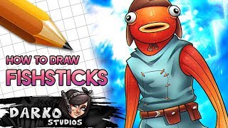 How to Draw Fish Sticks From Fortnite  Drawing Fortnite Characters EASY Like a PRO [upl. by Correy]