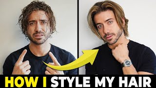 MENS HAIRSTYLE TUTORIAL  How To Style Medium Length Hair  Alex Costa [upl. by Tillion]