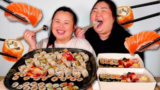 SUSHI MUKBANG 먹방 SPICY TUNA ROLL  SALMON NIGIRI  SUSHI PLATTER  YELLOWTAIL EATING SHOW THE BEST [upl. by Meece]