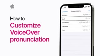 How to customize VoiceOver pronunciation on your iPhone — Apple Support [upl. by Yoj]