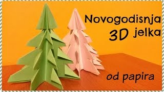 Novogodisnja 3D jelka od papira  Uradi sam [upl. by Mlehliw]