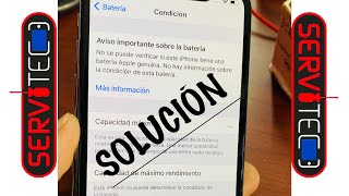 Aviso importante sobre la batería No se puede verificar si este iPhone tenga batería apple genuina [upl. by Dante]