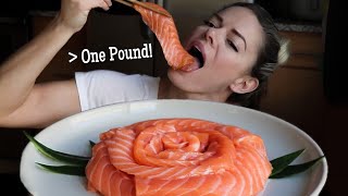 Giant Salmon Sashimi Flower Mukbang [upl. by Kally253]