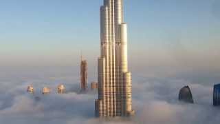 Burj Khalifa and Dubai Downtown are raising from the fog [upl. by Quint]