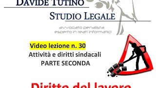 Diritto del lavoro  Video Lezione n 30 Attività e diritti sindacali 2 [upl. by Loredo181]