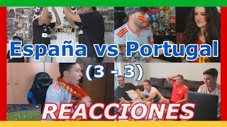 Reacciones España vs Portugal 3  3  Mundial Rusia 2018  Recopilación [upl. by Ollecram]