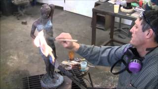 How to Patina a Bronze Sculpture 107 [upl. by Bilski]