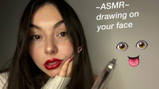 ASMR DRAWING ON YOUR FACE  INAUDIBLE WHISPERING 2 [upl. by Adonis]