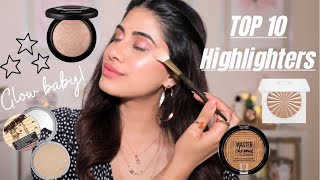 TOP 10 Highlighters  Drugstore amp Highend  Malvika Sitlani [upl. by Schlenger]