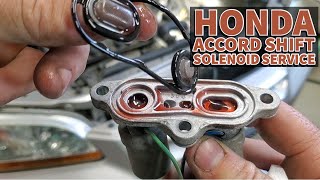 Honda Accord Automatic Transmission Shift Solenoid Service amp Fluid Change [upl. by Cole27]