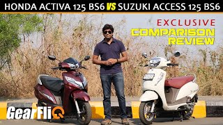 Suzuki Access 125 BS6 VS Honda Activa 125 BS6  Comparison  GearFliQ  Hindi [upl. by Ainimreh]