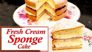 Fresh Cream Sponge Cake [upl. by Lan812]