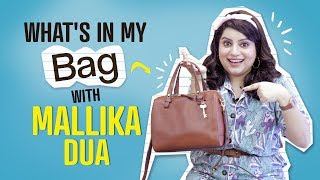 Whats in my bag with Mallika Dua  Pinkvilla  Bollywood  Lifestyle [upl. by Dreher]