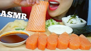 ASMR SUSHI GRADE SALMON SLAB SASHIMI  FIRE SAUCE  MAYO EATING SOUNDS NO TALKING  SASASMR [upl. by Amerd]