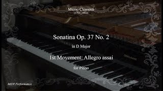 Muzio Clementi  Sonatina Op 37 No 2 in D Major 1st Movement for Piano [upl. by Alusru175]