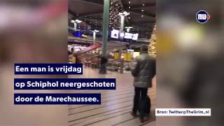 Marechaussee schiet man met mes neer op Schiphol [upl. by Fernas]