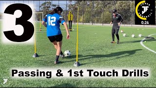 3 Passing amp First Touch Drills  Joner Football [upl. by Gerald]