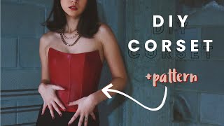 DIY CorsetBustier  PATTERN  How to Sew a Leather Corset  Draping Patterning amp Sewing Tutorial [upl. by Lihp]