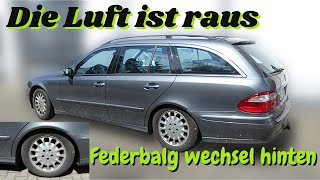 Mercedes EKlasse W211 Luftfederbalg hinten wechseln  Niveauregulierung Airmatic  MB Youngtimer [upl. by Libb]